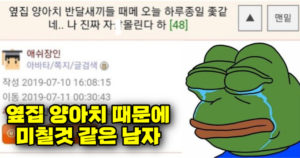 옆집 양아치 때문에 돌아버릴거 같은 남자.jpg