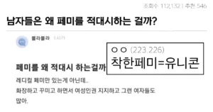 남자들이 페미를 적대시하는 이유를 모르는 블라녀