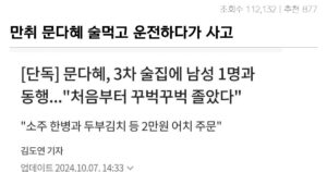 싱글벙글 만취상태 문다혜 사고대참사