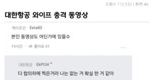 대한항공 와이프, 남편 전여친 동영상 발견 논란